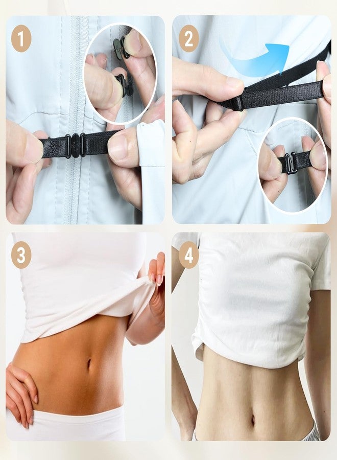 Gallipower 4Pcs Adjustable Band For Crop Tops,Women Elastic Stretch Belt,Shirt Tuck Band For Women,Crop Band For Tucking Shirts,Shirt Cropping Band(Style A) - Image 5